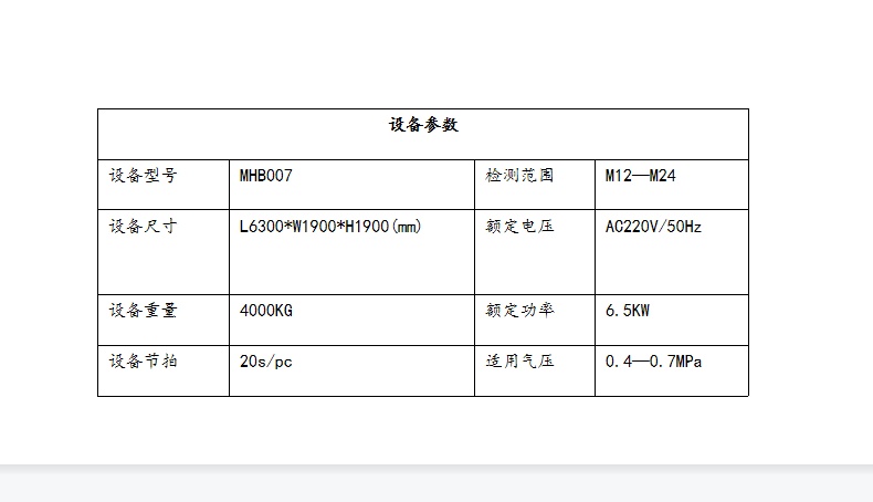 螺紋檢測循環線插圖3 螺紋檢測循環線設備參數